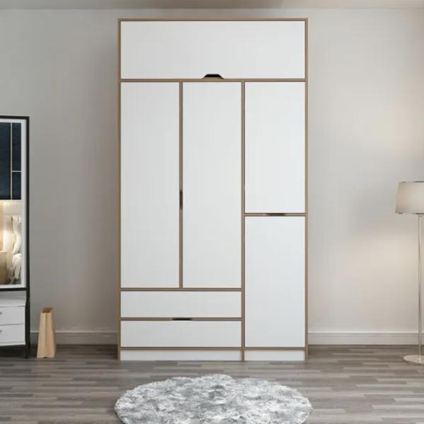 Dulap pentru haine Trendy Elina - 253 140 x 52 x 253 / LPAL / Walnut photo 2