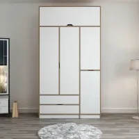 Dulap pentru haine Trendy Elina - 253 140 x 52 x 253 / LPAL / Walnut photo 2