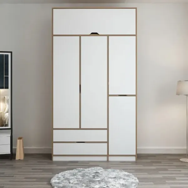 Dulap pentru haine Trendy Elina - 253 140 x 52 x 253 / LPAL / Walnut photo 3