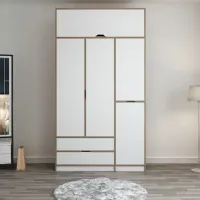 Dulap pentru haine Trendy Elina - 253 140 x 52 x 253 / LPAL / Walnut photo 3