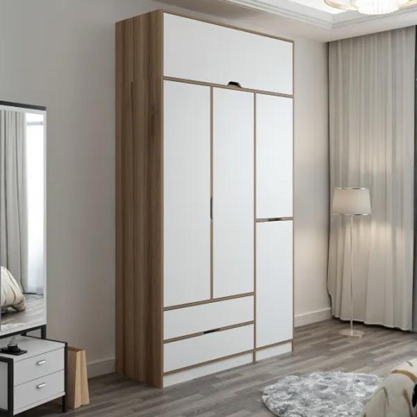 Dulap pentru haine Trendy Elina - 253 140 x 52 x 253 / LPAL / Walnut photo 4