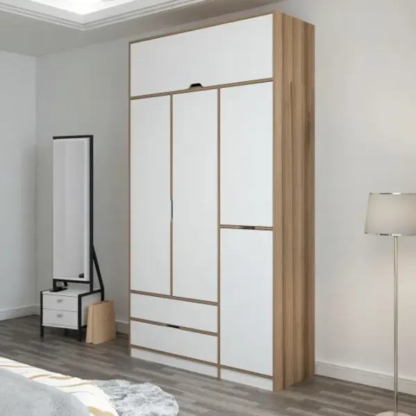 Dulap pentru haine Trendy Elina - 253 140 x 52 x 253 / LPAL / Walnut photo 6
