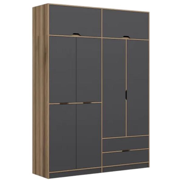 Dulap pentru haine Trendy Elina - 253 185 x 52 x 253 / LPAL / Walnut photo 1