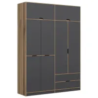 Dulap pentru haine Trendy Elina - 253 185 x 52 x 253 / LPAL / Walnut