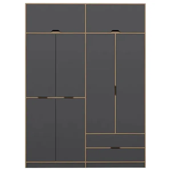 Dulap pentru haine Trendy Elina - 253 185 x 52 x 253 / LPAL / Walnut photo 2