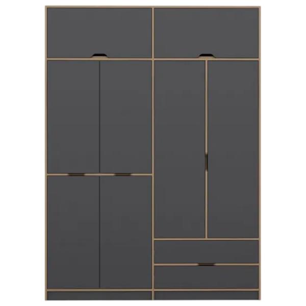Dulap pentru haine Trendy Elina - 253 185 x 52 x 253 / LPAL / Walnut photo 2