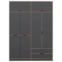 Dulap pentru haine Trendy Elina - 253 185 x 52 x 253 / LPAL / Walnut photo 2