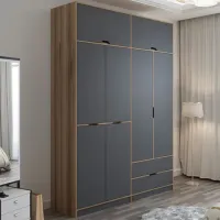 Dulap pentru haine Trendy Elina - 253 185 x 52 x 253 / LPAL / Walnut photo 5