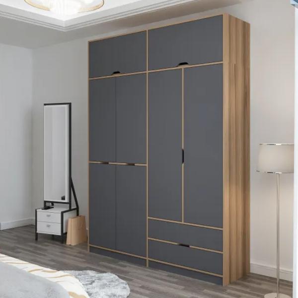 Dulap pentru haine Trendy Elina - 253 185 x 52 x 253 / LPAL / Walnut photo 6