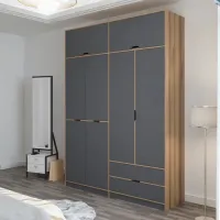 Dulap pentru haine Trendy Elina - 253 185 x 52 x 253 / LPAL / Walnut photo 6