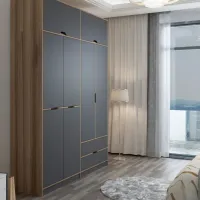 Dulap pentru haine Trendy Elina - 253 185 x 52 x 253 / LPAL / Walnut photo 7