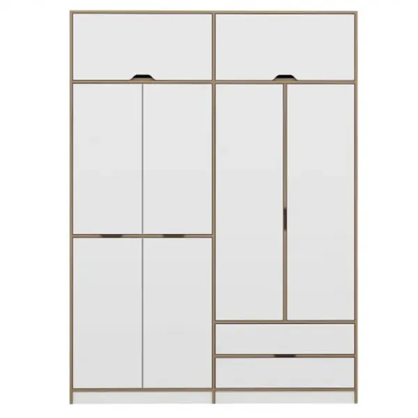 Dulap pentru haine Trendy Elina - 253 185 x 52 x 253 / LPAL / Walnut photo 2