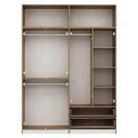 Dulap pentru haine Trendy Elina - 253 185 x 52 x 253 / LPAL / Walnut photo 3