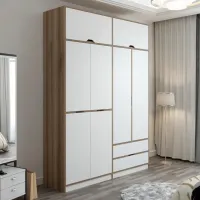 Dulap pentru haine Trendy Elina - 253 185 x 52 x 253 / LPAL / Walnut photo 4