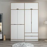 Dulap pentru haine Trendy Elina - 253 185 x 52 x 253 / LPAL / Walnut photo 5