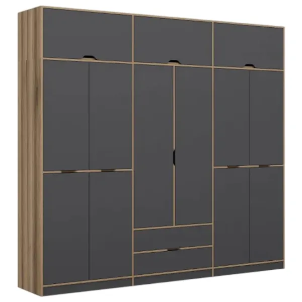 Dulap pentru haine Trendy Elina - 253 277 x 52 x 253 / LPAL / Walnut photo 1