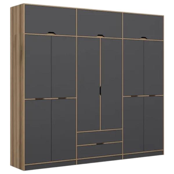 Dulap pentru haine Trendy Elina - 253 277 x 52 x 253 / LPAL / Walnut photo 1