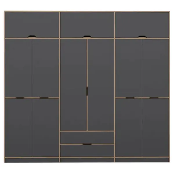 Dulap pentru haine Trendy Elina - 253 277 x 52 x 253 / LPAL / Walnut photo 2