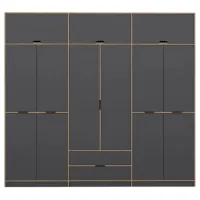 Dulap pentru haine Trendy Elina - 253 277 x 52 x 253 / LPAL / Walnut photo 2