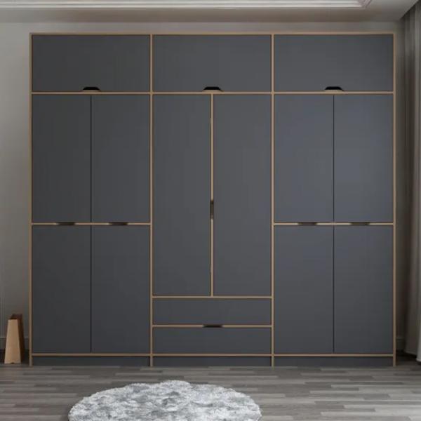 Dulap pentru haine Trendy Elina - 253 277 x 52 x 253 / LPAL / Walnut photo 3