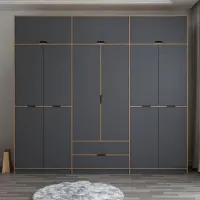 Dulap pentru haine Trendy Elina - 253 277 x 52 x 253 / LPAL / Walnut photo 3
