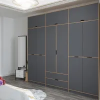 Dulap pentru haine Trendy Elina - 253 277 x 52 x 253 / LPAL / Walnut photo 5