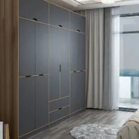 Dulap pentru haine Trendy Elina - 253 277 x 52 x 253 / LPAL / Walnut photo 6