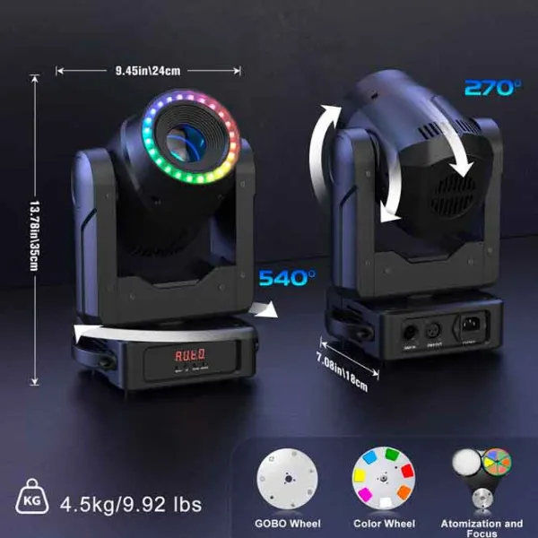 Proiector LED Bon Audio ZQ02360 Black /  photo 6