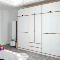Dulap pentru haine Trendy Elina - 253 277 x 52 x 253 / LPAL / Walnut photo 5
