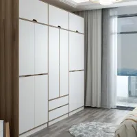 Dulap pentru haine Trendy Elina - 253 277 x 52 x 253 / LPAL / Walnut photo 6