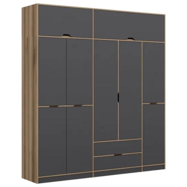 Dulap pentru haine Trendy Elina - 253 232 x 52 x 253 / LPAL / Walnut photo 1