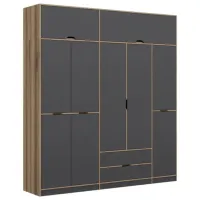 Dulap pentru haine Trendy Elina - 253 232 x 52 x 253 / LPAL / Walnut