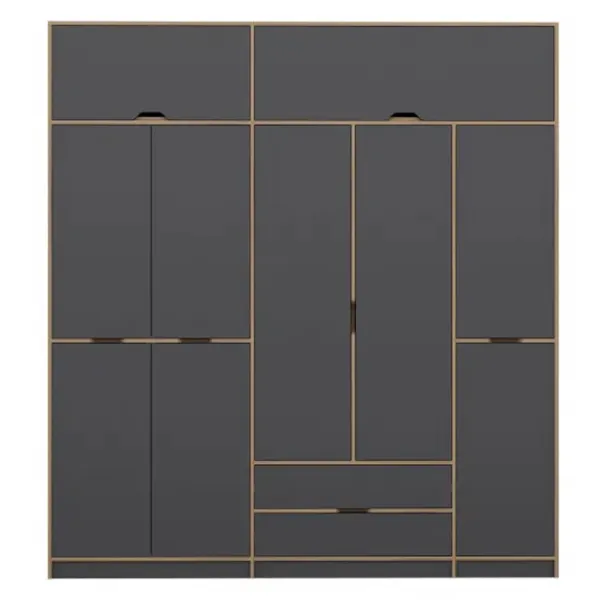 Dulap pentru haine Trendy Elina - 253 232 x 52 x 253 / LPAL / Walnut photo 2