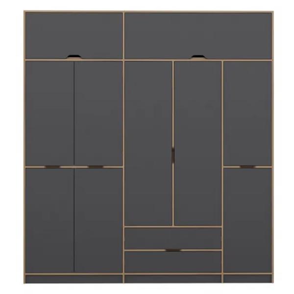 Dulap pentru haine Trendy Elina - 253 232 x 52 x 253 / LPAL / Walnut photo 2