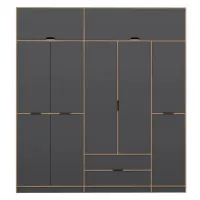 Dulap pentru haine Trendy Elina - 253 232 x 52 x 253 / LPAL / Walnut photo 2