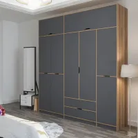 Dulap pentru haine Trendy Elina - 253 232 x 52 x 253 / LPAL / Walnut photo 4