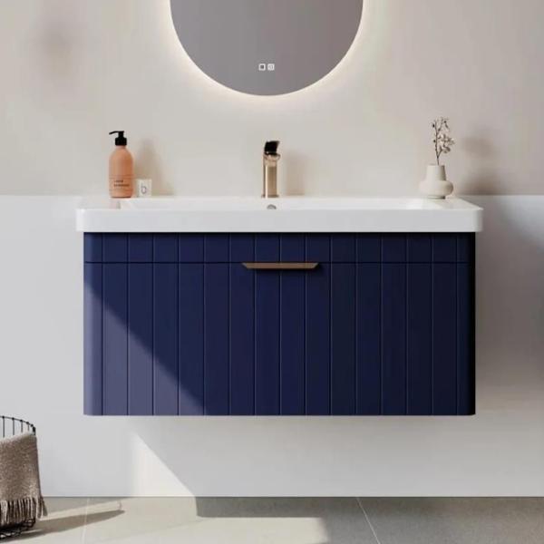 Dulap cu lavoar Orka Procida 105 Pe perete / MDF / Navy photo 2