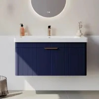 Dulap cu lavoar Orka Procida 105 Pe perete / MDF / Navy photo 2
