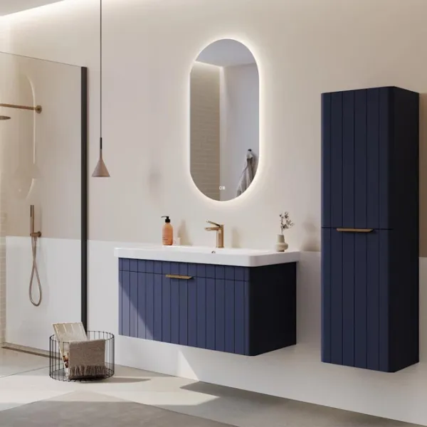Dulap cu lavoar Orka Procida 105 Pe perete / MDF / Navy photo 3