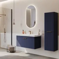 Dulap cu lavoar Orka Procida 105 Pe perete / MDF / Navy photo 3