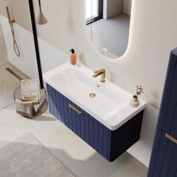 Dulap cu lavoar Orka Procida 105 Pe perete / MDF / Navy photo 4