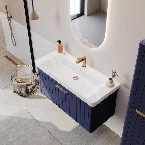 Dulap cu lavoar Orka Procida 105 Pe perete / MDF / Navy photo 4