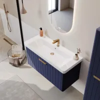 Dulap cu lavoar Orka Procida 105 Pe perete / MDF / Navy photo 4