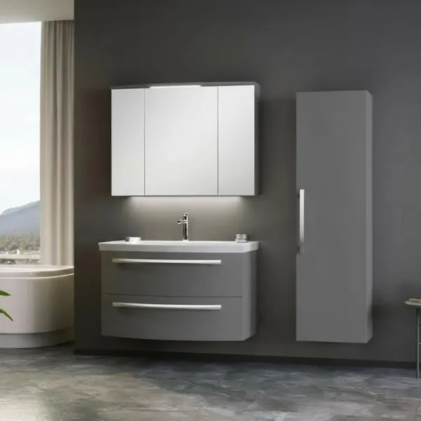 Dulap cu lavoar Orka Urla 90 Pe perete / MDF / Gray photo 4