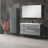 Dulap cu lavoar Orka Urla 110 Pe perete / MDF / Gray photo 4