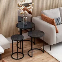 Set măsuțe de cafea Trendy Gloria GTR003968 Black photo 4