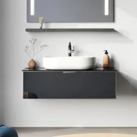 Dulap cu lavoar Orka Yalikoy 90 Pe perete / MDF / Black photo 2