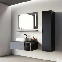 Dulap cu lavoar Orka Yalikoy 90 Pe perete / MDF / Black photo 3