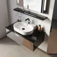 Dulap cu lavoar Orka Yalikoy 90 Pe perete / MDF / Black photo 4