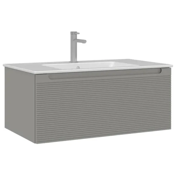 Dulap cu lavoar Orka Olbia 80 Pe perete / MDF / Matte Cashmere photo 1